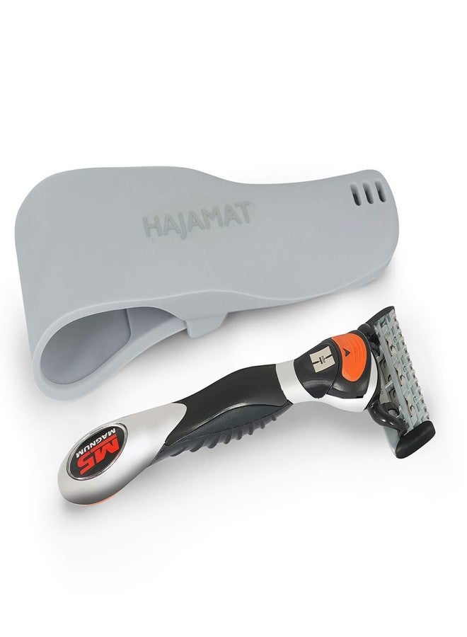 Hajamat Shaving Razor Cover for Travel and Storage |Premium Shaving Razor case for Men | Travel Friendly Pouch/Sleeve/Holder suitable for Gillette Razors | Travel Accessories | Steel Gray - Image 3